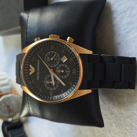 Emporio Armani Other - Emporio Armani Sportivo Black Dial Black Steel Strap Watch For Men - AR5905